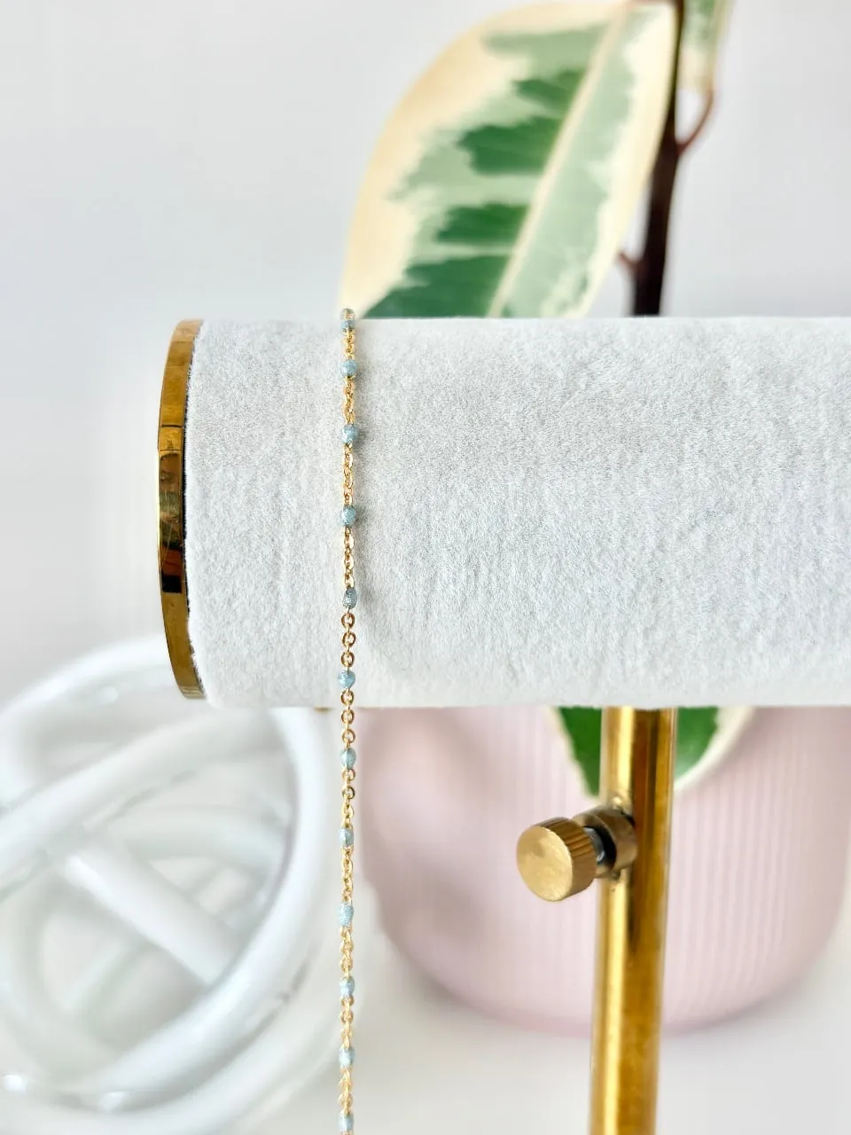 14 Karat Gold Fill "Light Blue" Enamel Chain — permanent jewellery chain