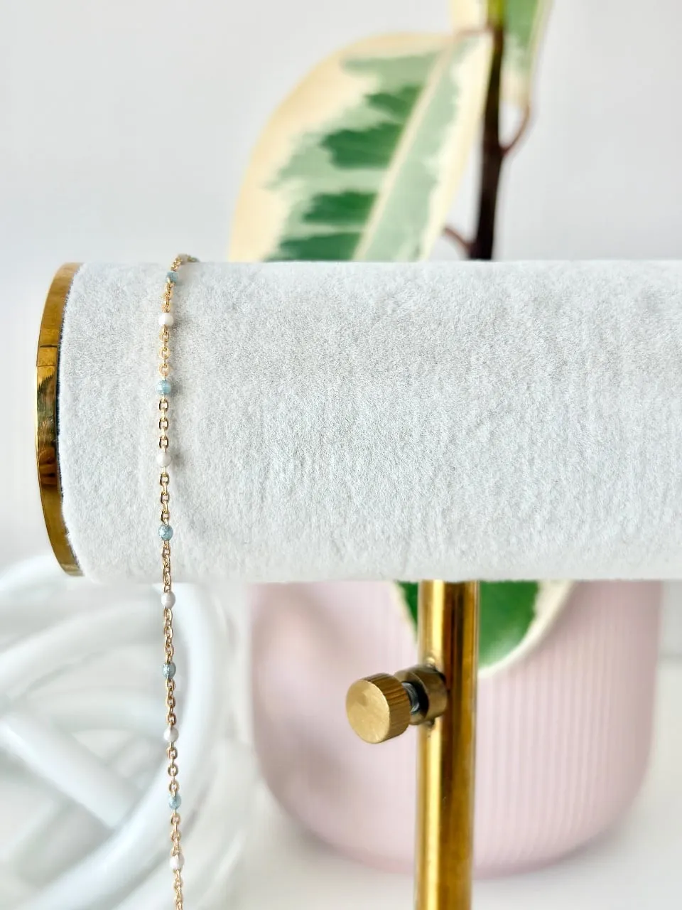 14 Karat Gold Fill "Snowdrop" Enamel Chain — permanent jewellery chain