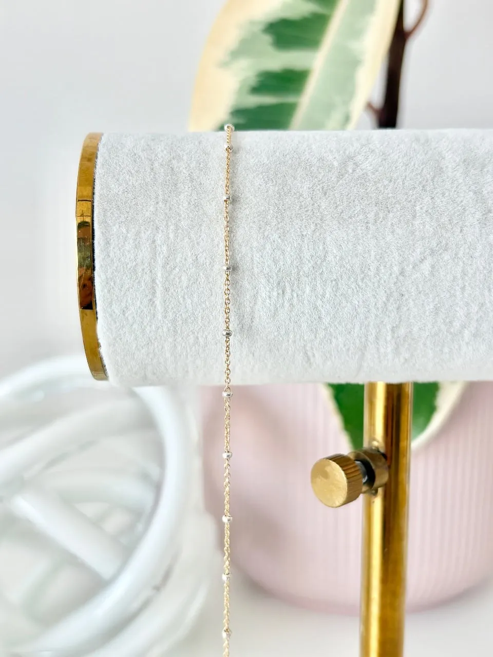 14k Gold Fill Cable Chain With Sterling Silver Satellite Balls — permanent jewellery chain