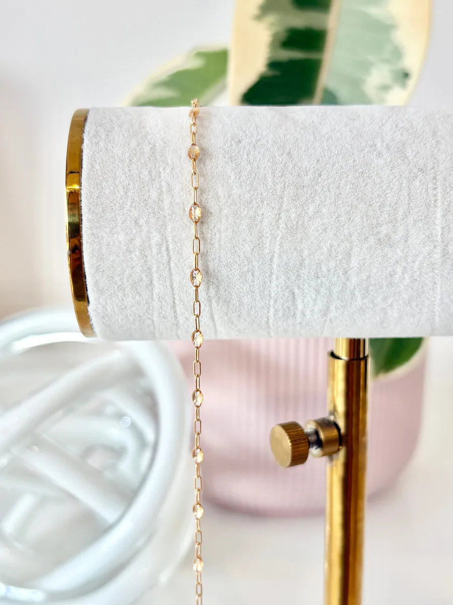 14k Gold Fill "Clear" Enamel Chain — permanent jewellery chain