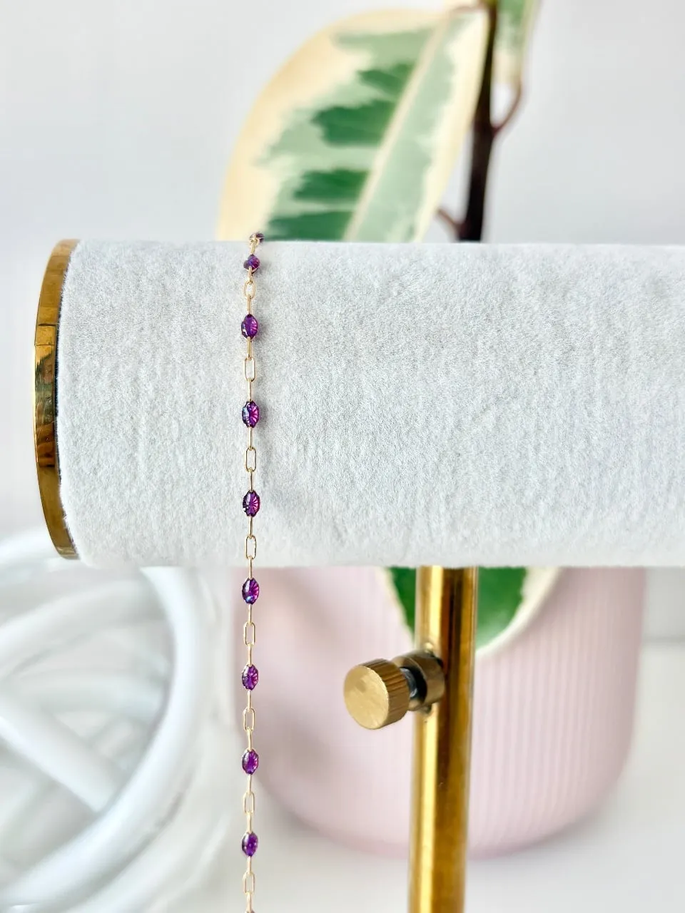 14k Gold Fill "Opal Purple"  Enamel Chain — permanent jewellery chain