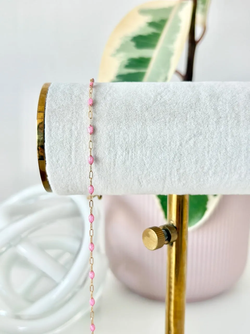14k Gold Fill "Opal Pink" Enamel Chain — permanent jewellery chain