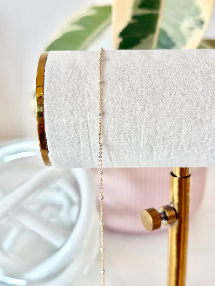 14k Gold Fill Satellite Chain With Sterling Silver — permanent jewellery chain