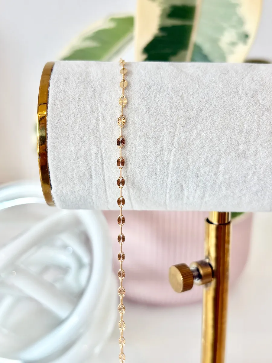 14k Gold Fill Sunburst Chain 1:1 — permanent jewellery chain