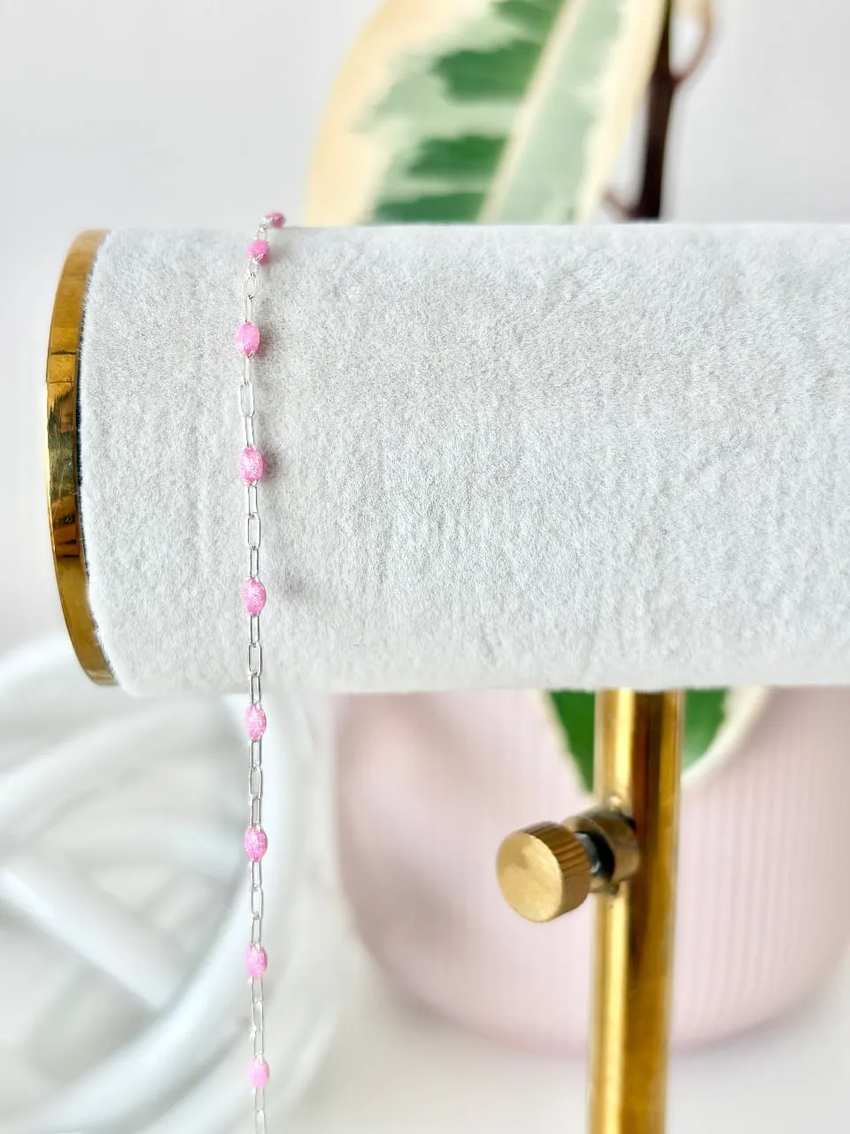 Sterling Silver "Barbie" Enamel Chain — permanent jewellery chain