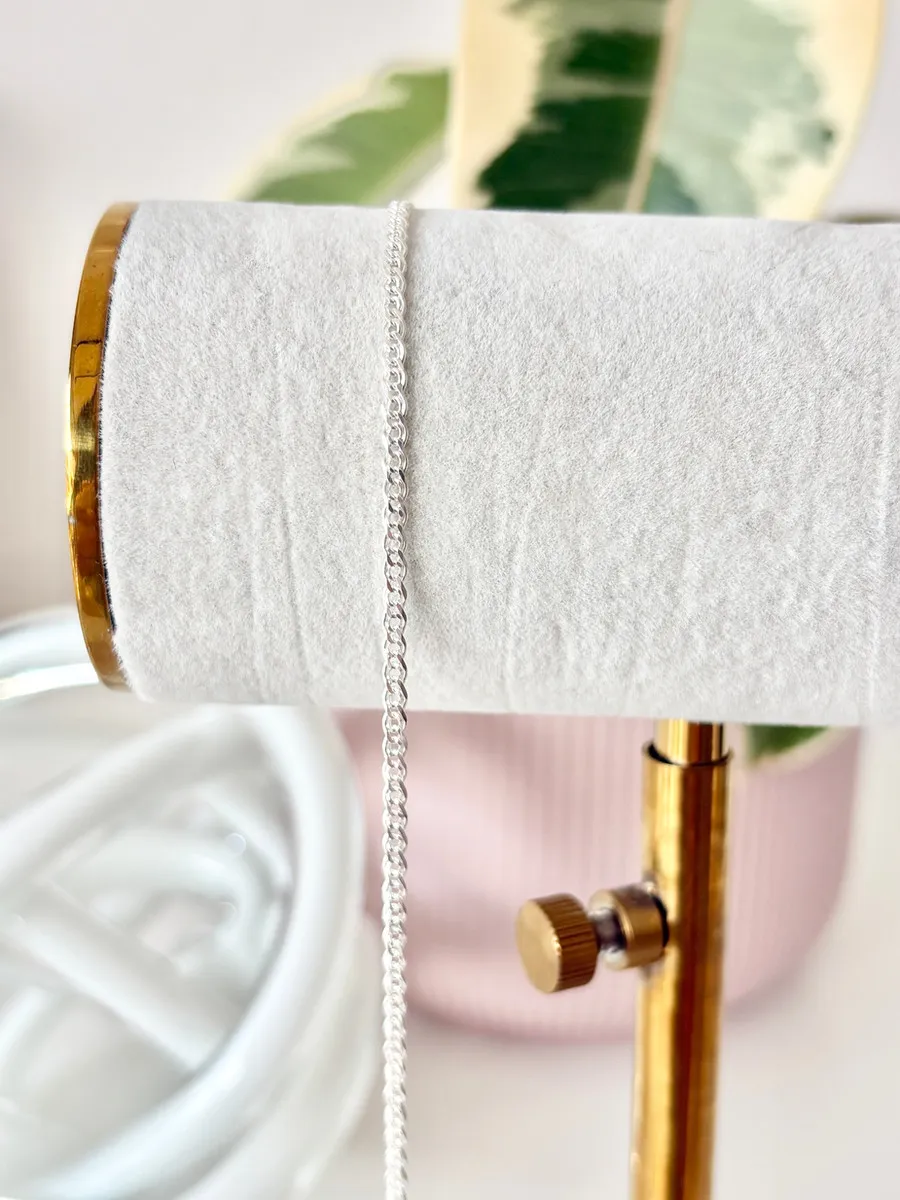 Sterling Silver Double Diamond Figaro Chain — permanent jewellery chain