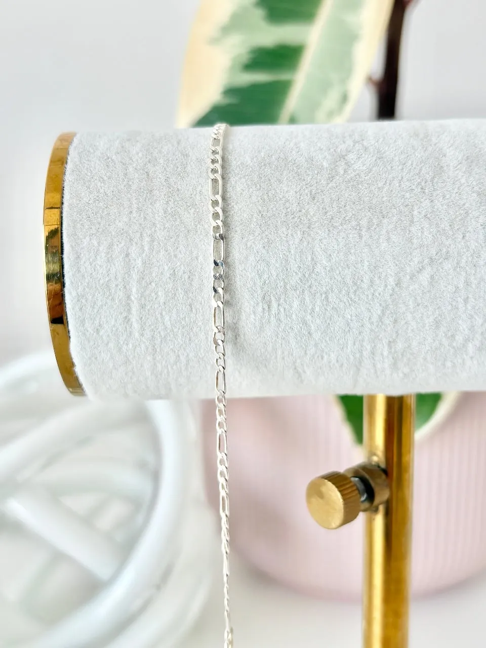 Sterling Silver Hammered Figaro Chain — permanent jewellery chain