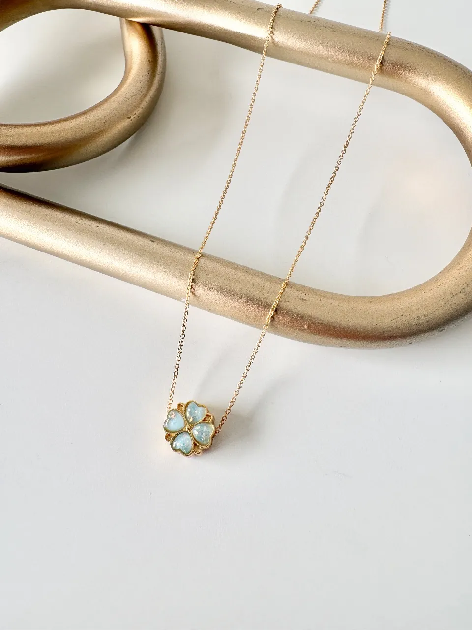 Opal Clover Necklace — handmade by Dirty Bird Jewellery
