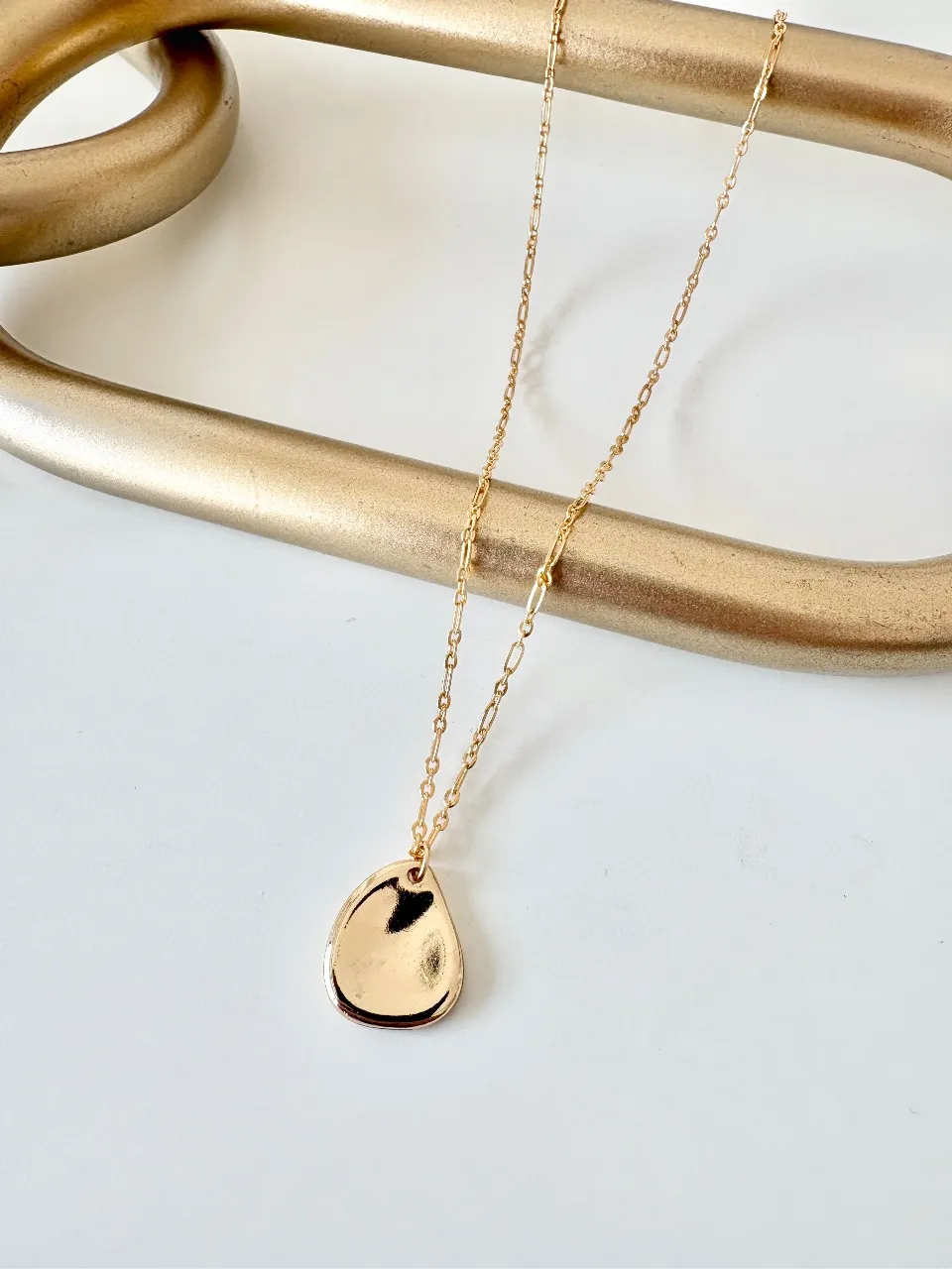 Gold Drop Pendant Necklace — handmade by Dirty Bird Jewellery