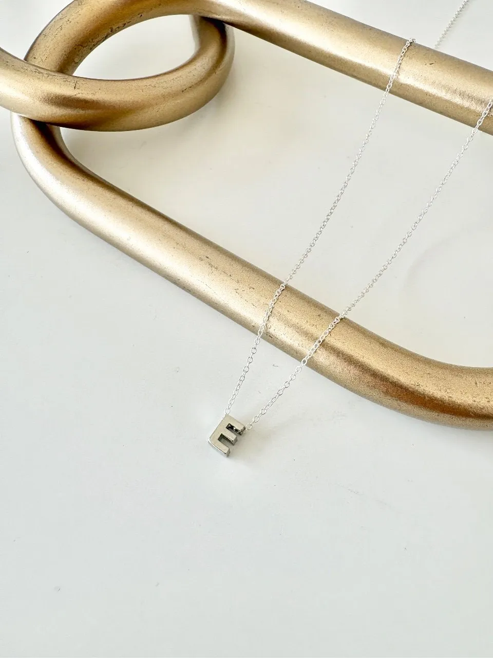 Initial E Necklace — handmade by Dirty Bird Jewellery