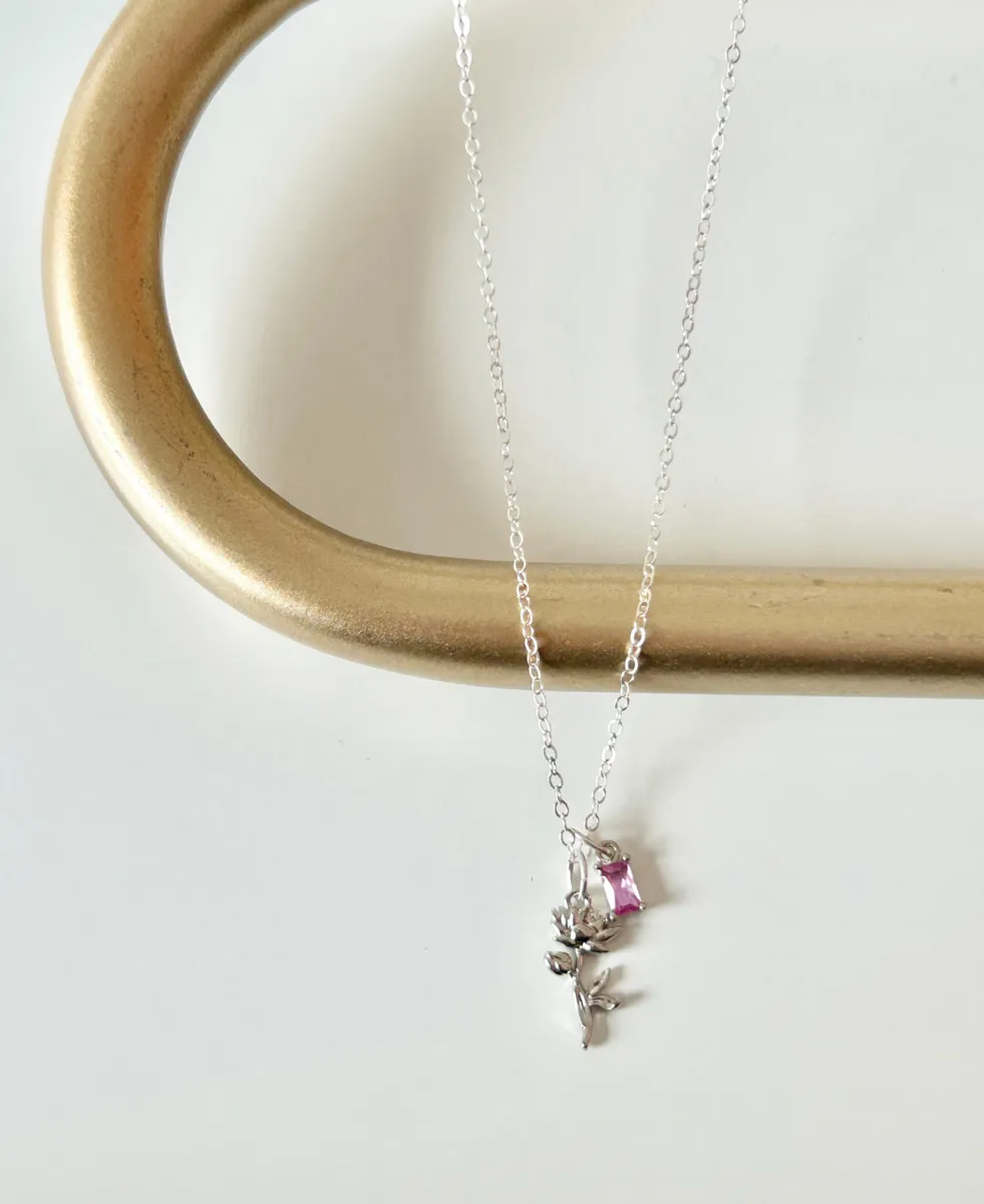 Flower & Stone Necklace — handmade by Dirty Bird Jewellery