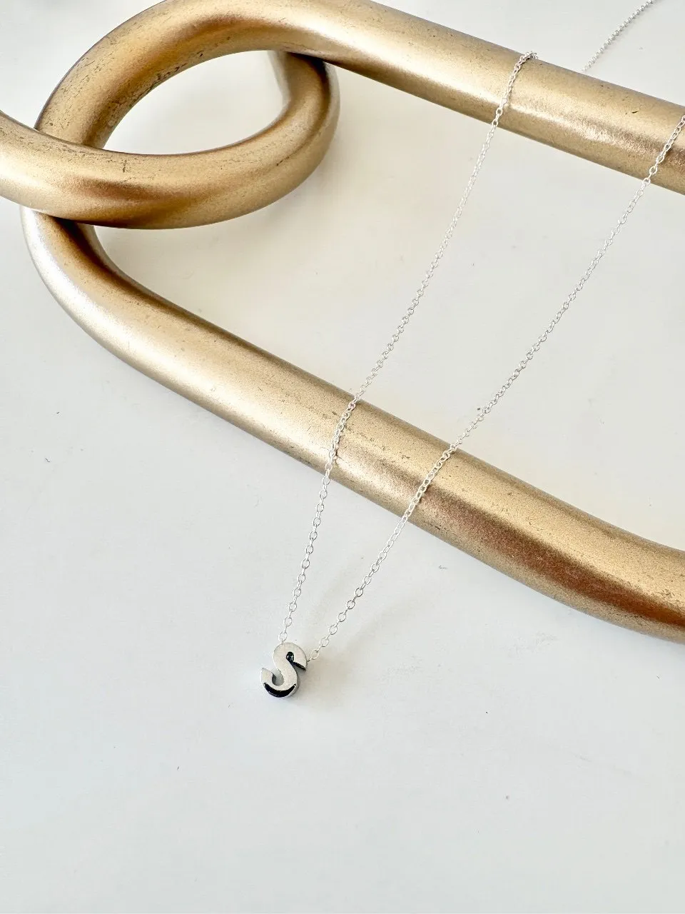 Initial S Necklace — handmade by Dirty Bird Jewellery