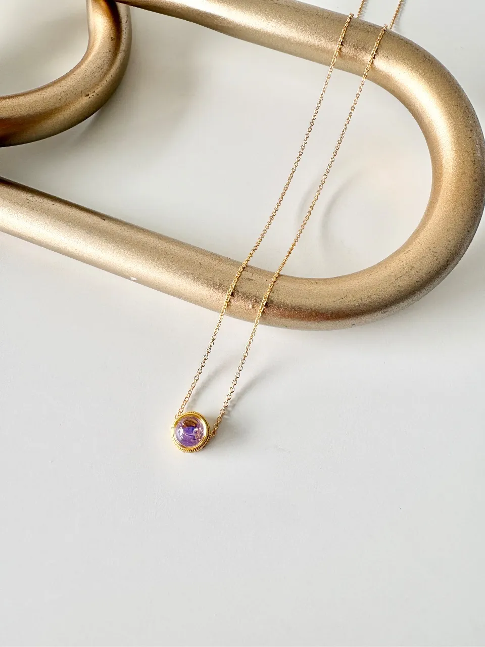 Zircon Bezel Necklace — handmade by Dirty Bird Jewellery