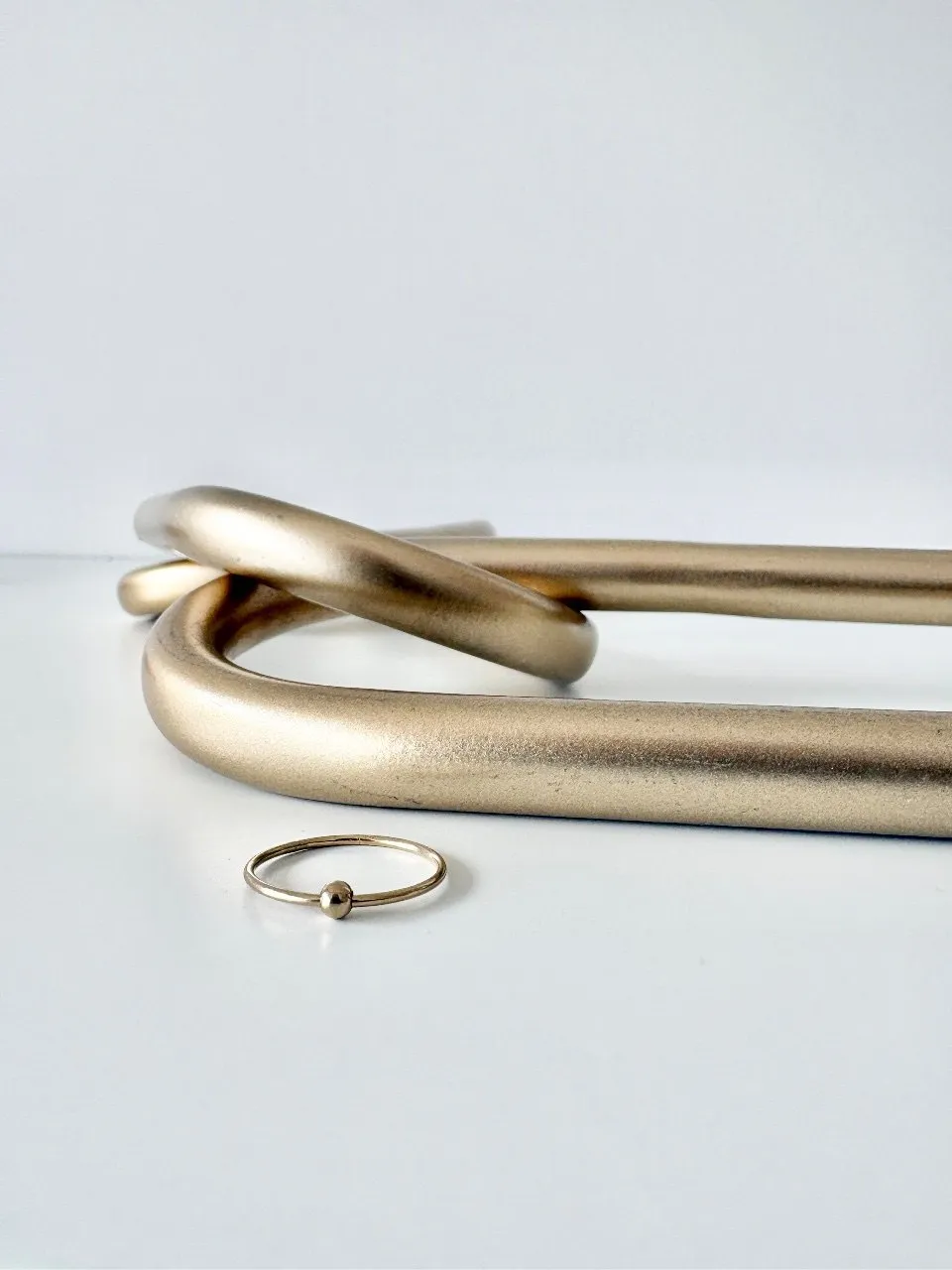 Gold Fill Floating Ball Stacking Ring Size 5 — handmade by Dirty Bird Jewellery