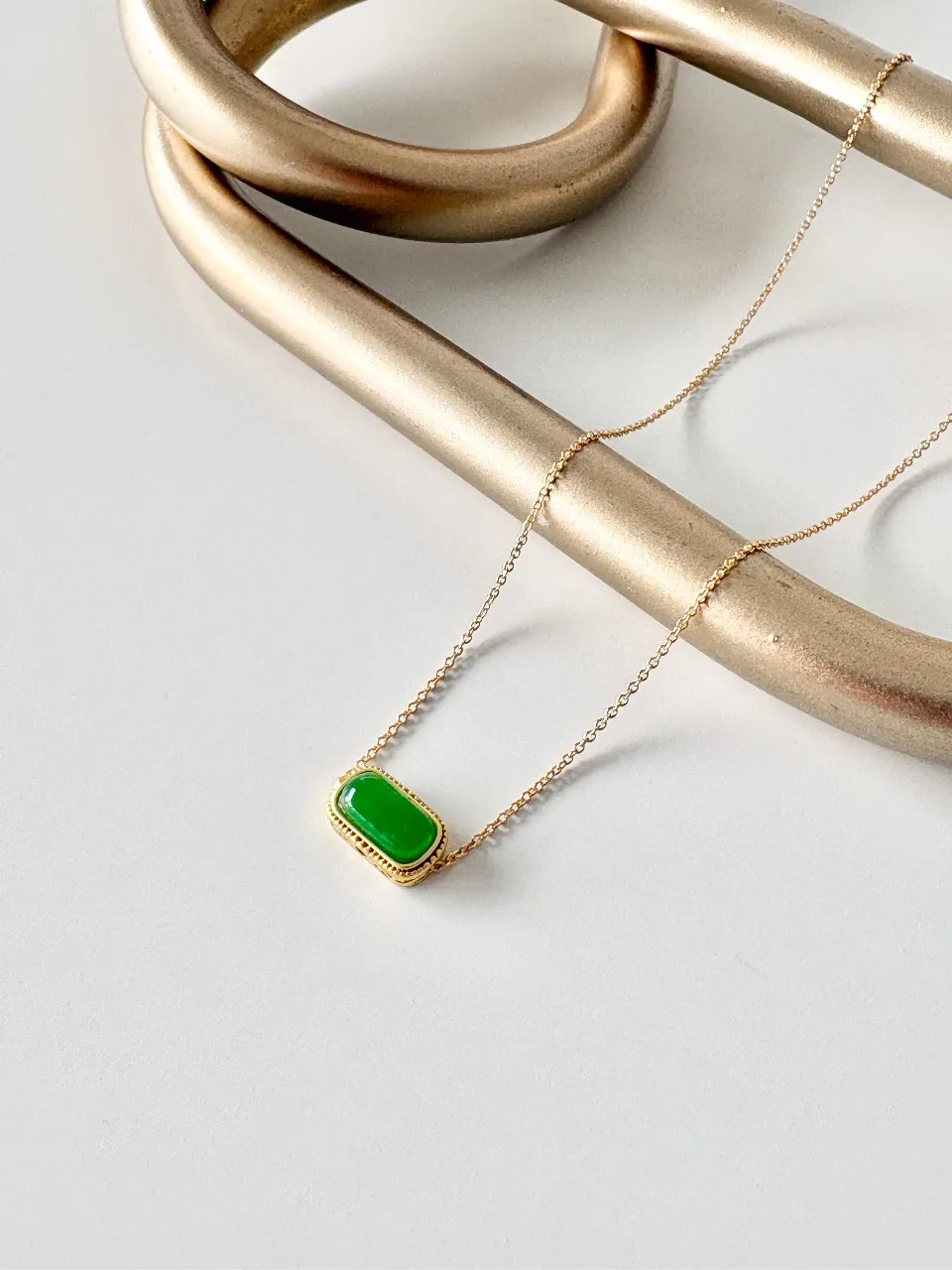 Jade Rectangle Necklace — handmade by Dirty Bird Jewellery