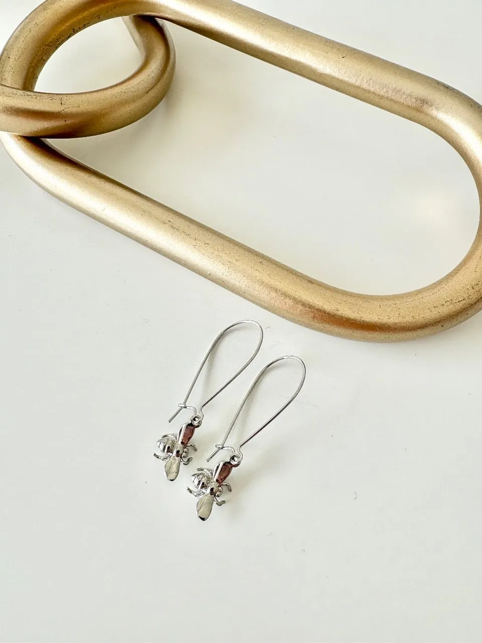 Queen Bee Earrings — handmade by Dirty Bird Jewellery