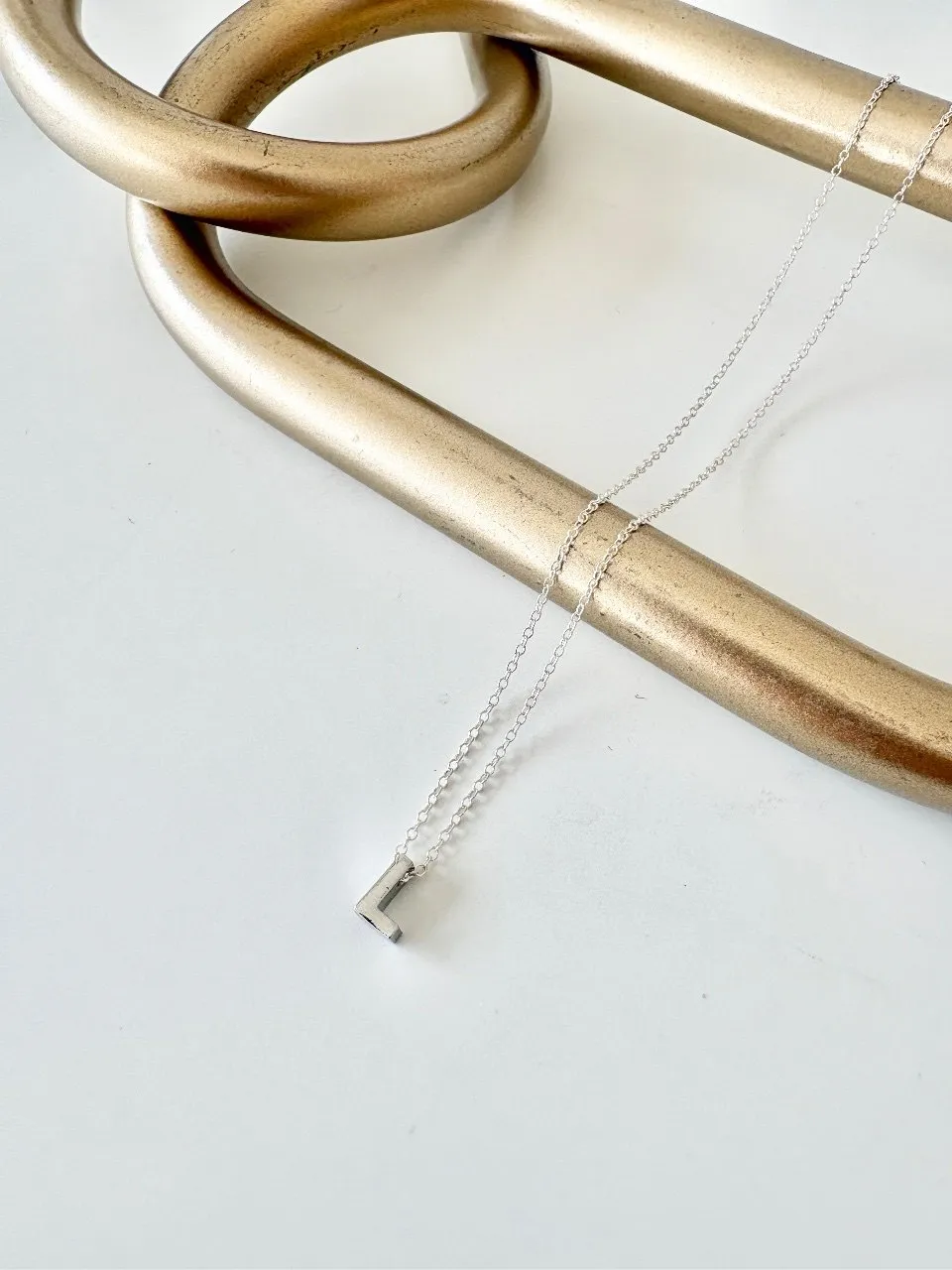 Initial L Necklace — handmade by Dirty Bird Jewellery
