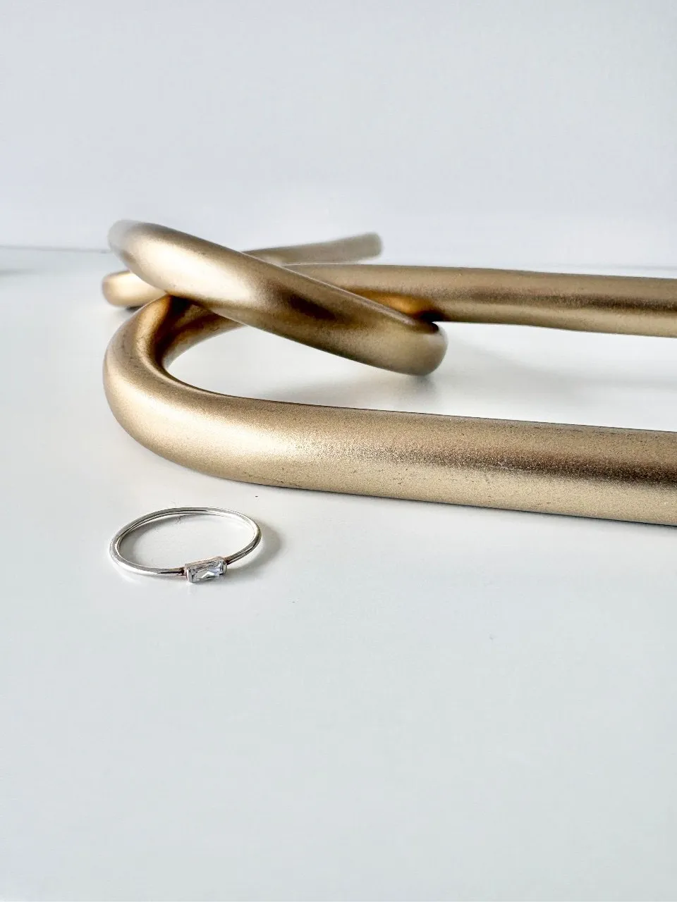 Sterling Silver Baguette Stacking Ring Size 6 — handmade by Dirty Bird Jewellery