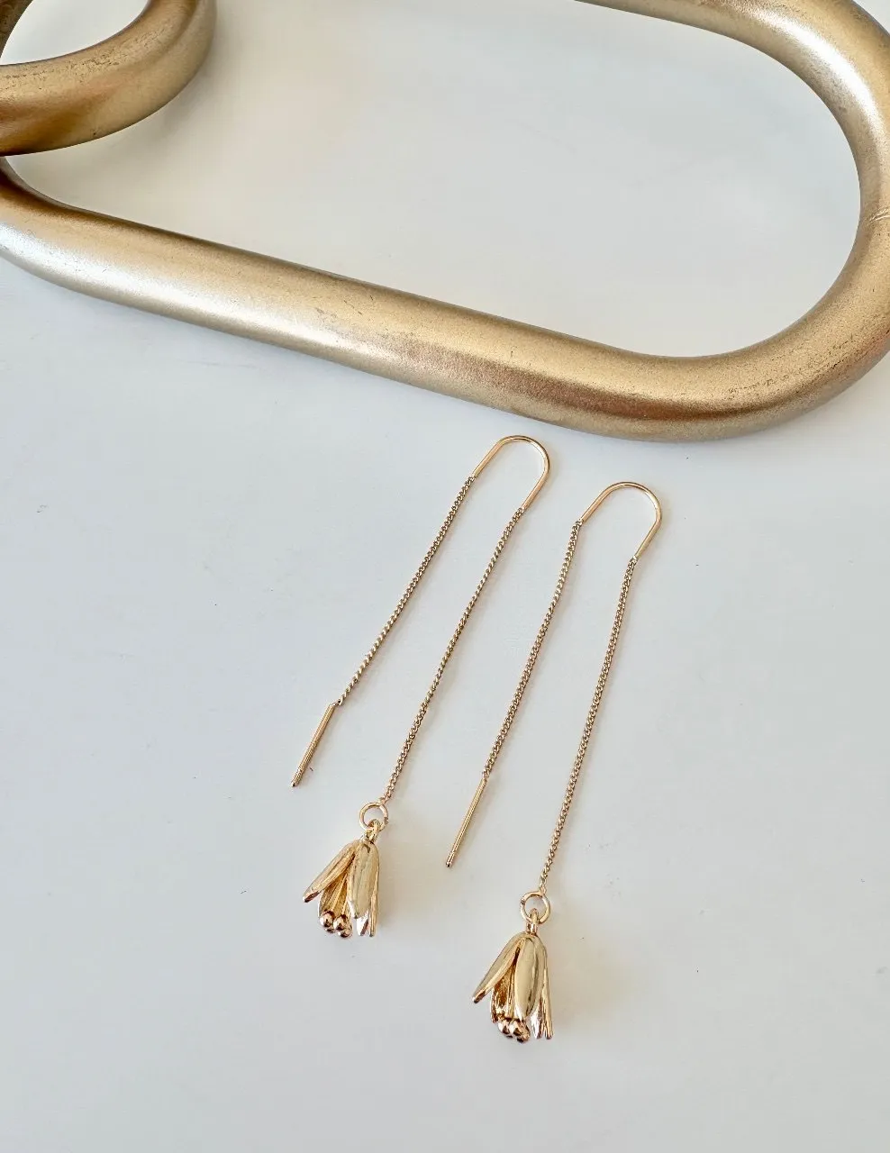 Flower Threader Earrings — handmade by Dirty Bird Jewellery