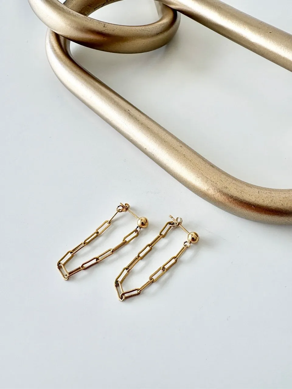 Paperclip Chain Drop Earrings — handmade by Dirty Bird Jewellery