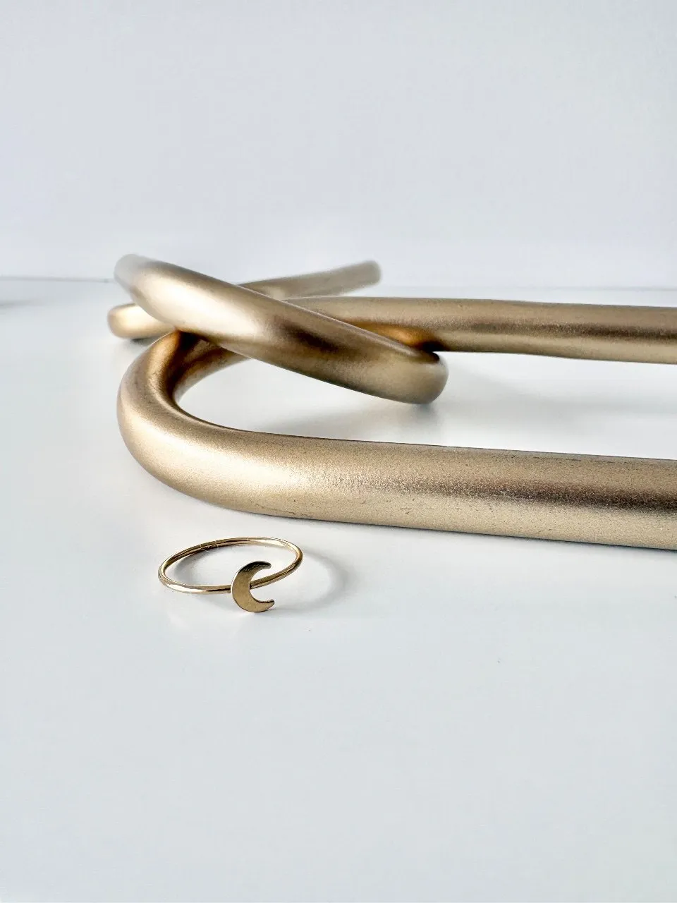 Gold Fill Moon Stacking Ring Size 5 — handmade by Dirty Bird Jewellery