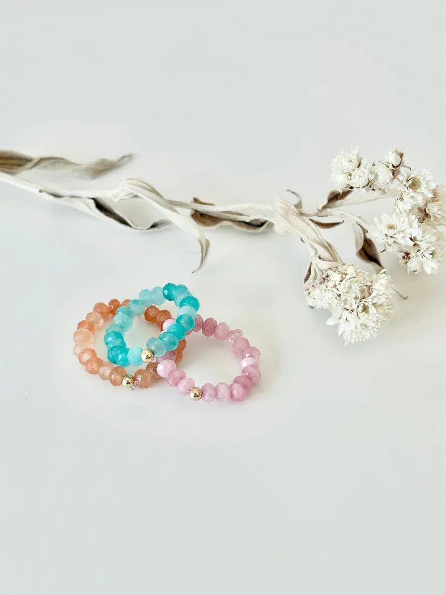 Beaded Stretch Rings — handmade by Dirty Bird Jewellery