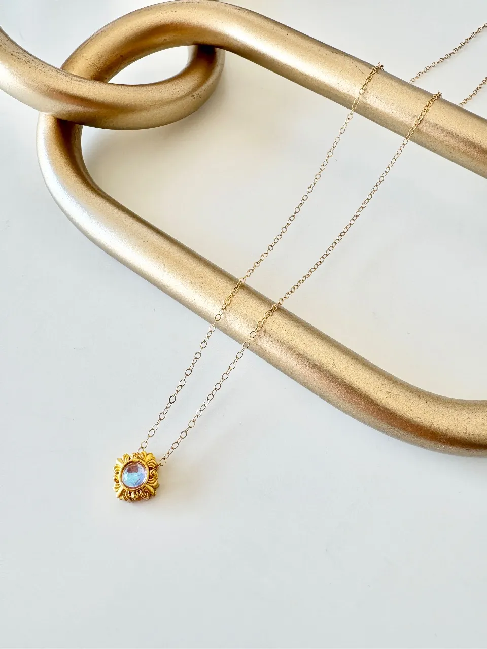 Sunburst Crystal Pendant Necklace — handmade by Dirty Bird Jewellery
