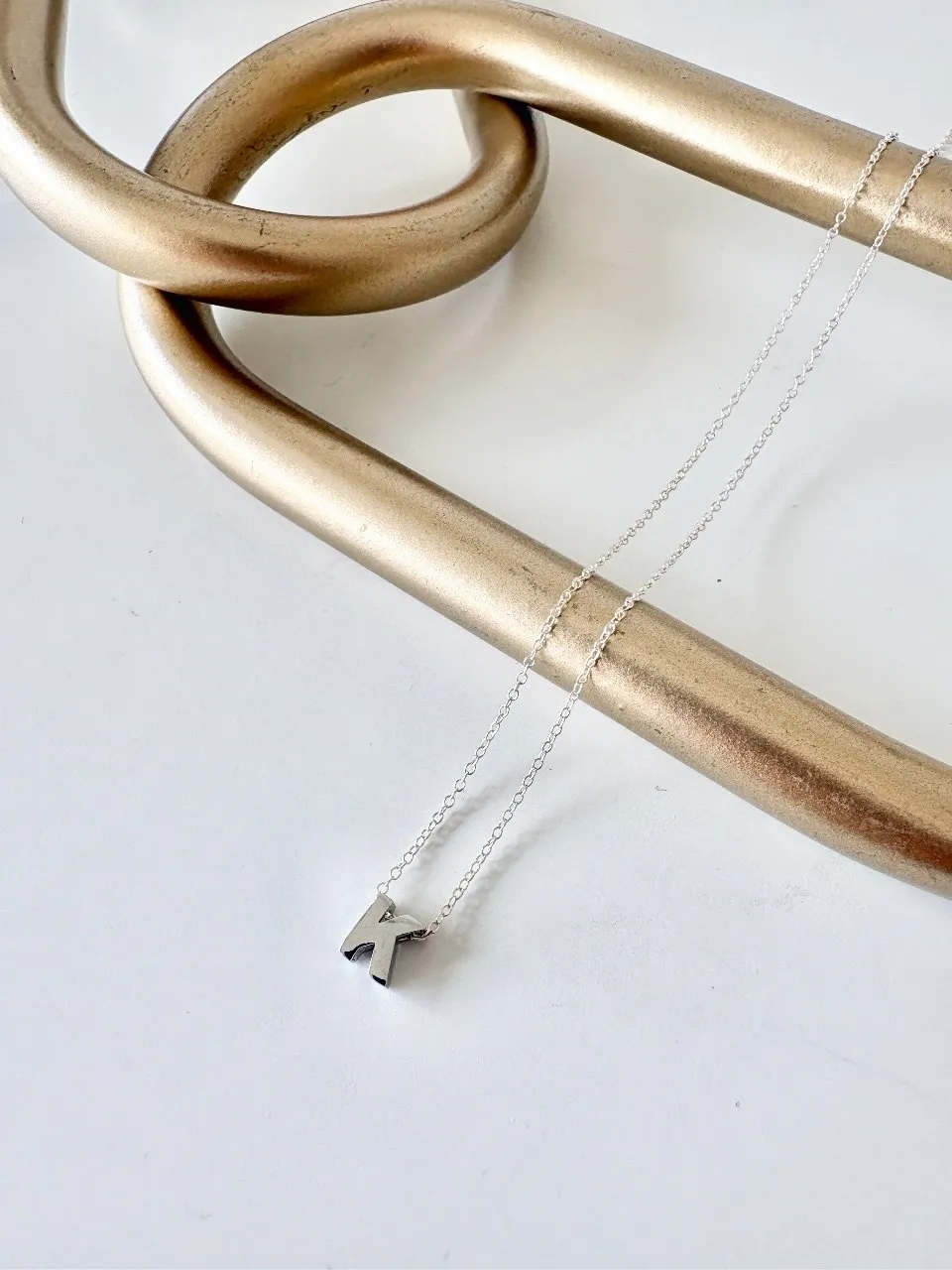 Initial K Necklace — handmade by Dirty Bird Jewellery