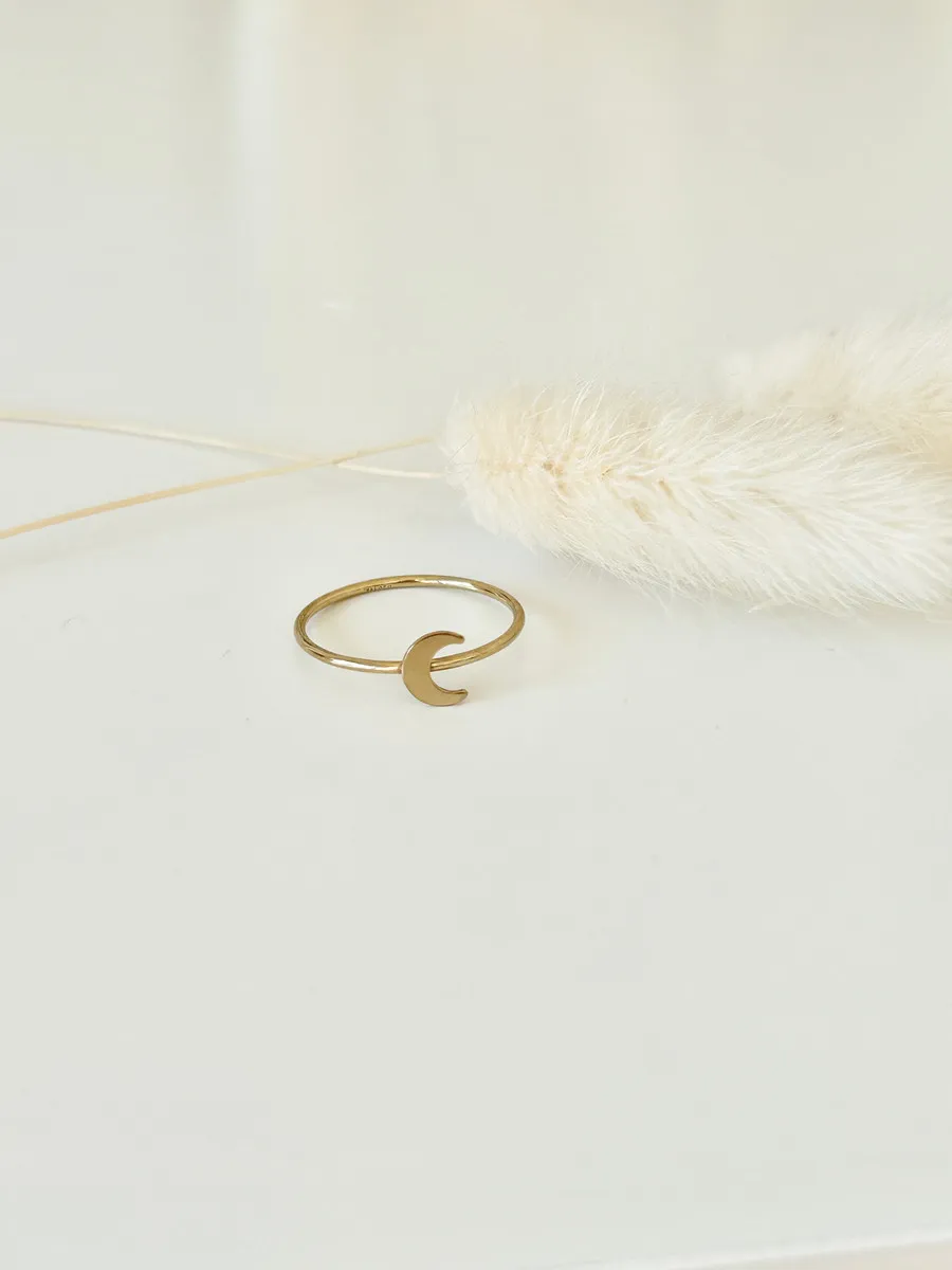 Gold Fill Moon Stacking Ring — handmade by Dirty Bird Jewellery