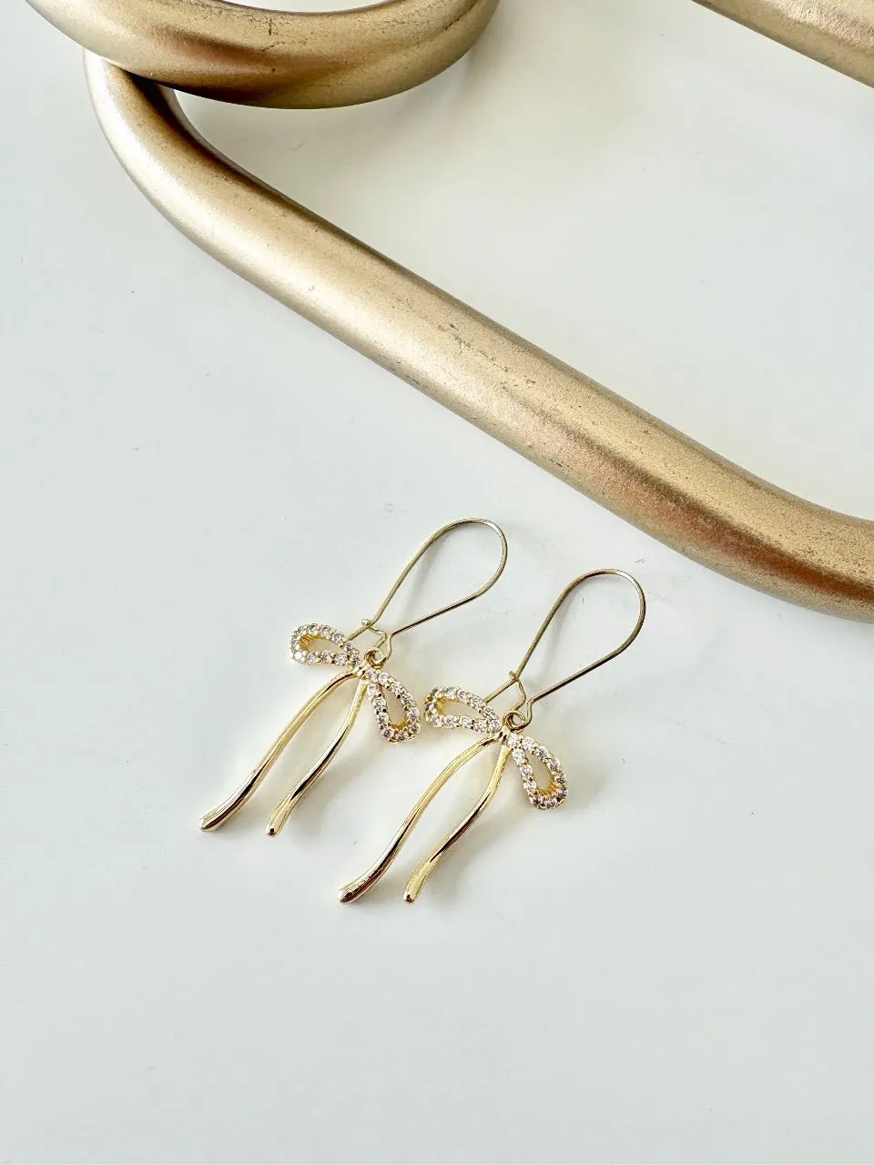 Crystal Bow Earrings — handmade by Dirty Bird Jewellery