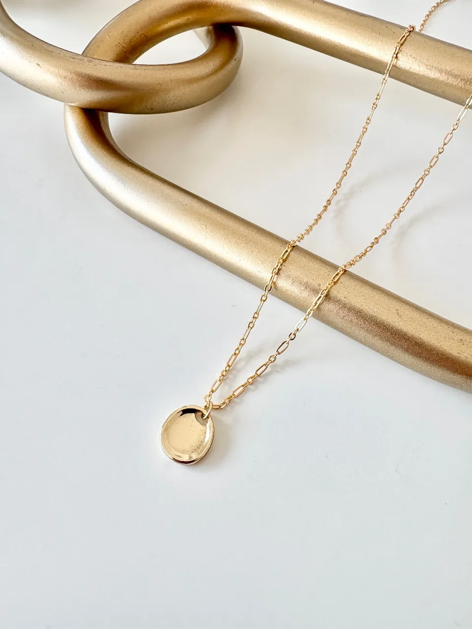 Gold Disc Pendant Necklace — handmade by Dirty Bird Jewellery