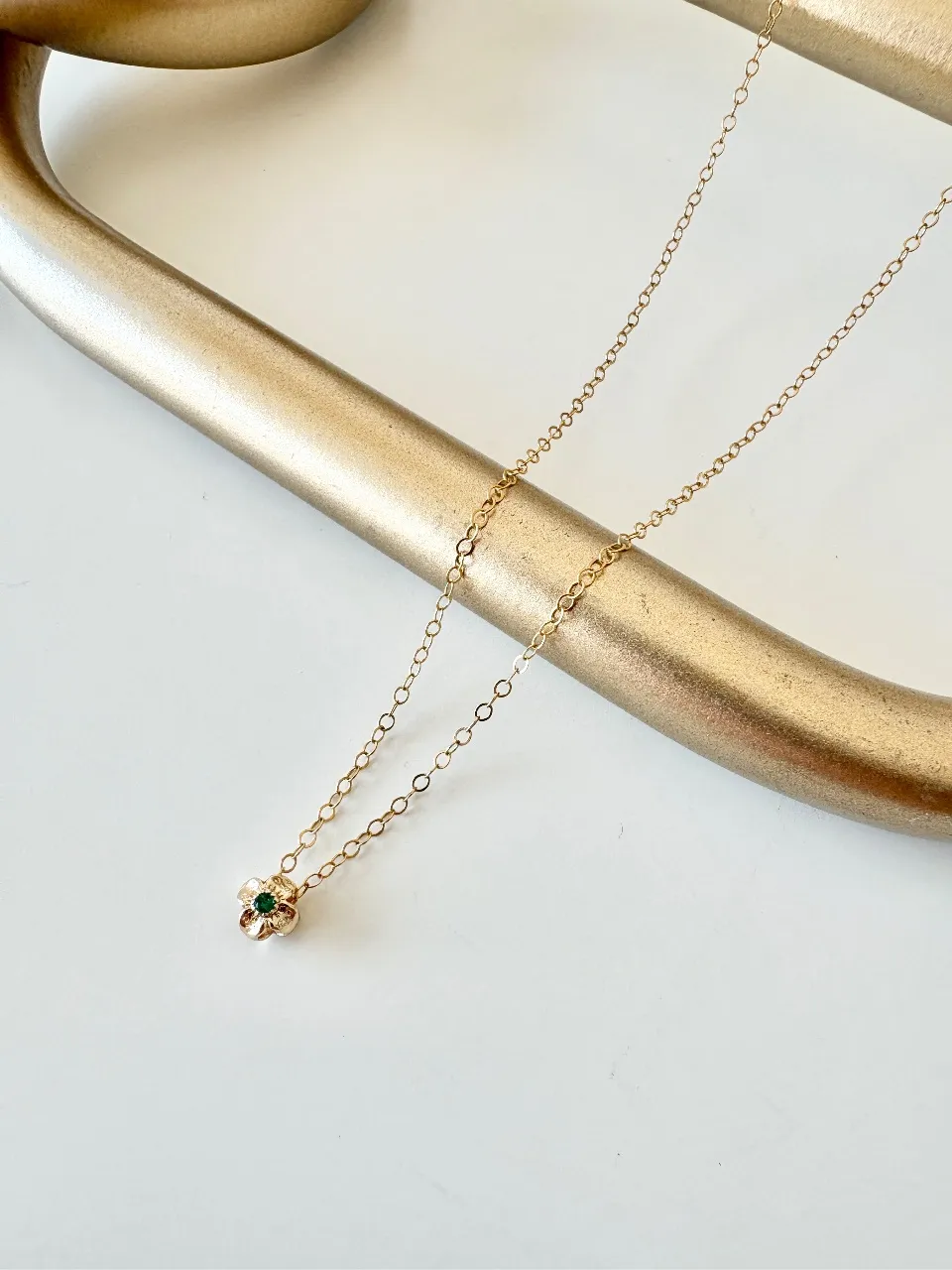 Green Flower Necklace — handmade by Dirty Bird Jewellery