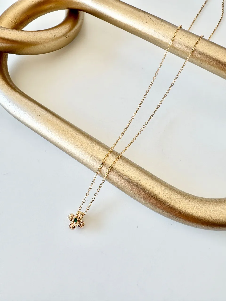 Green Flower Necklace — handmade by Dirty Bird Jewellery