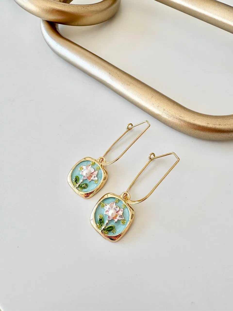 Pearl Flower Drop Earrings — handmade by Dirty Bird Jewellery