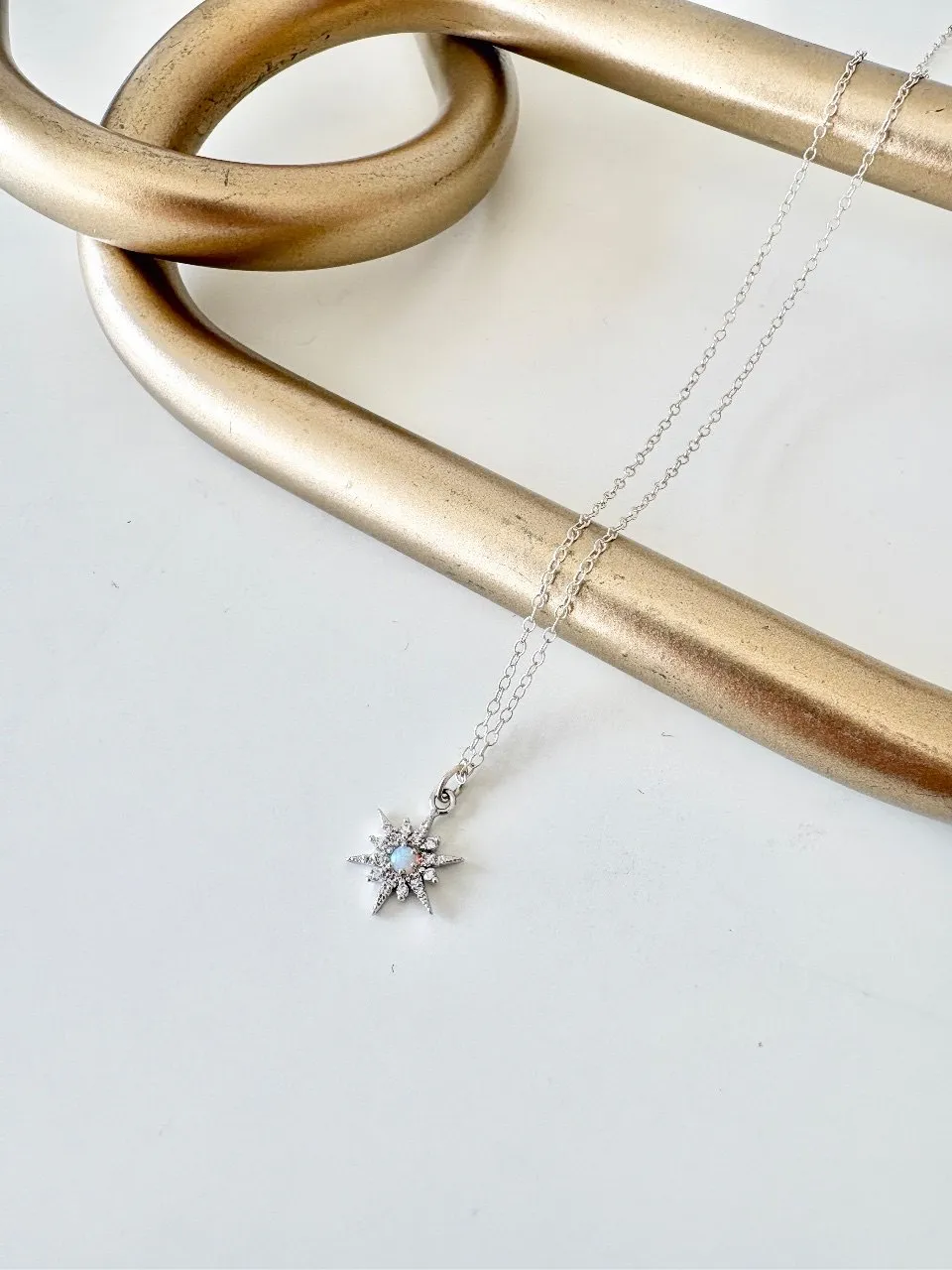 Opal Starburst Necklace — handmade by Dirty Bird Jewellery
