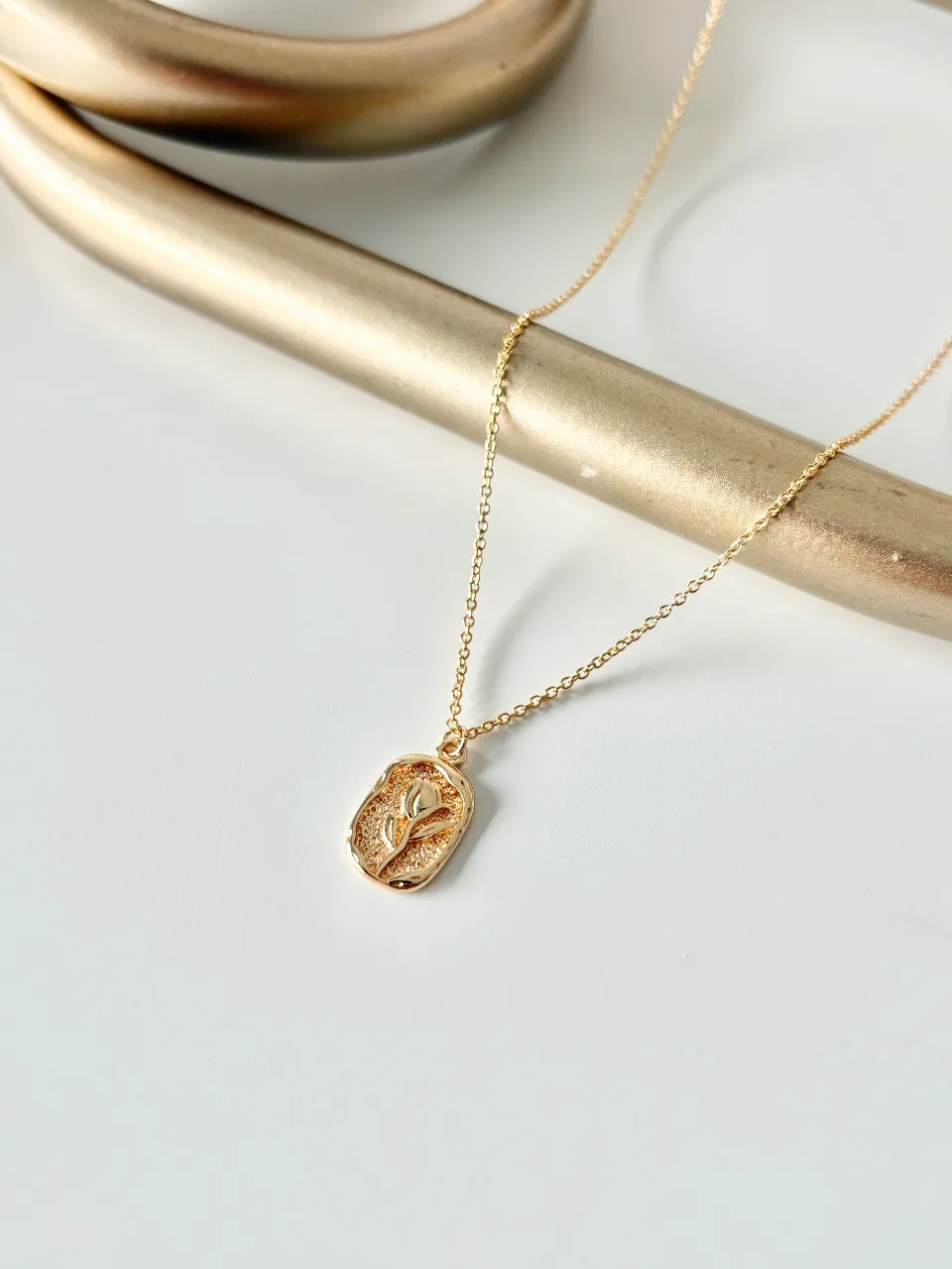 Tulip Stamp Necklace — handmade by Dirty Bird Jewellery