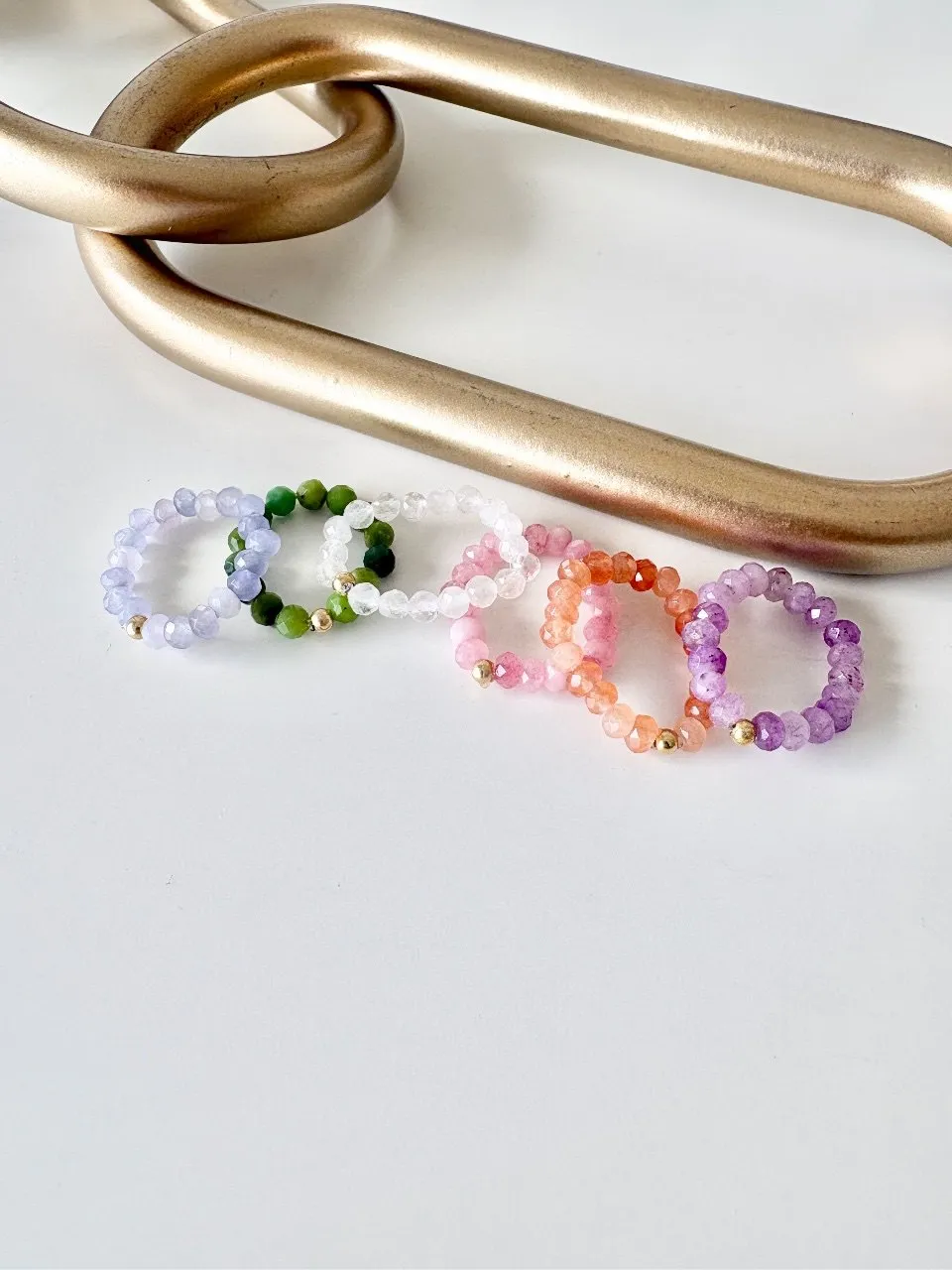 Beaded Stretch Rings — handmade by Dirty Bird Jewellery