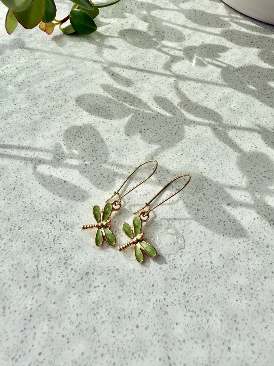 Dragonfly Earrings — handmade by Dirty Bird Jewellery