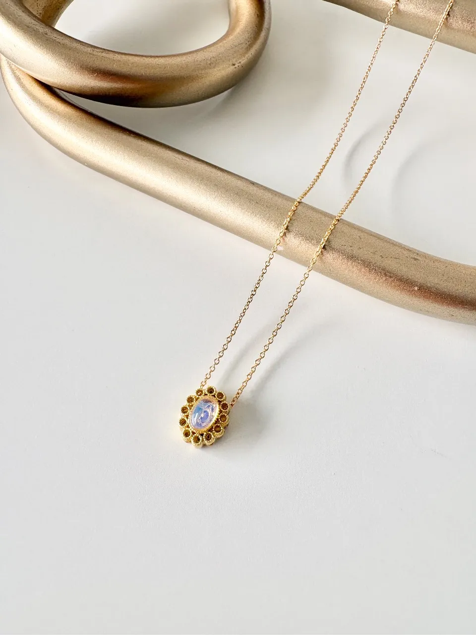 Zircon Bezel Necklace — handmade by Dirty Bird Jewellery