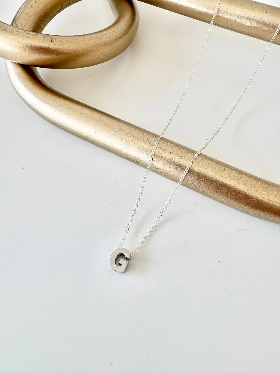 Initial G Necklace — handmade by Dirty Bird Jewellery