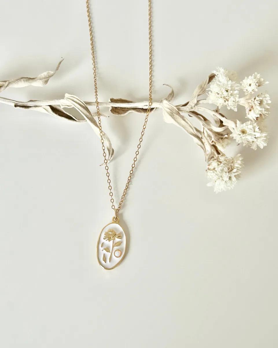Flower Stamp Necklace — handmade by Dirty Bird Jewellery