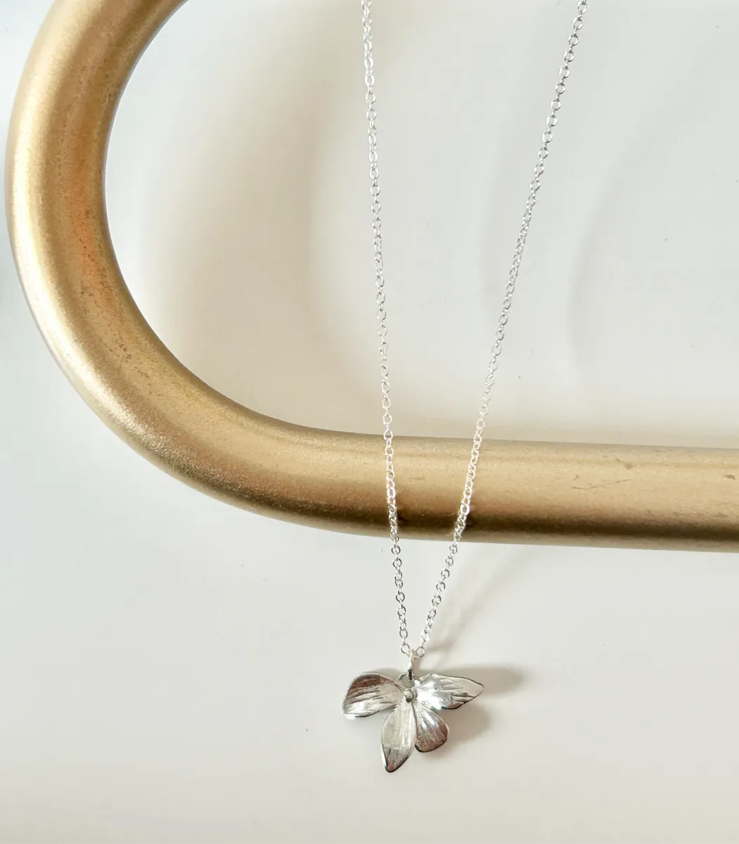 Silver Flower Necklace — handmade by Dirty Bird Jewellery