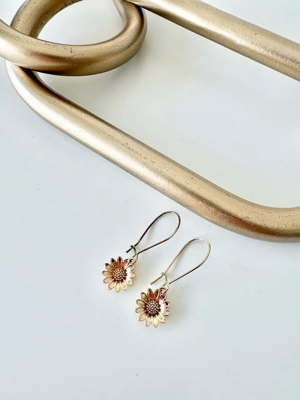 Sunflower Drop Earrings — handmade by Dirty Bird Jewellery