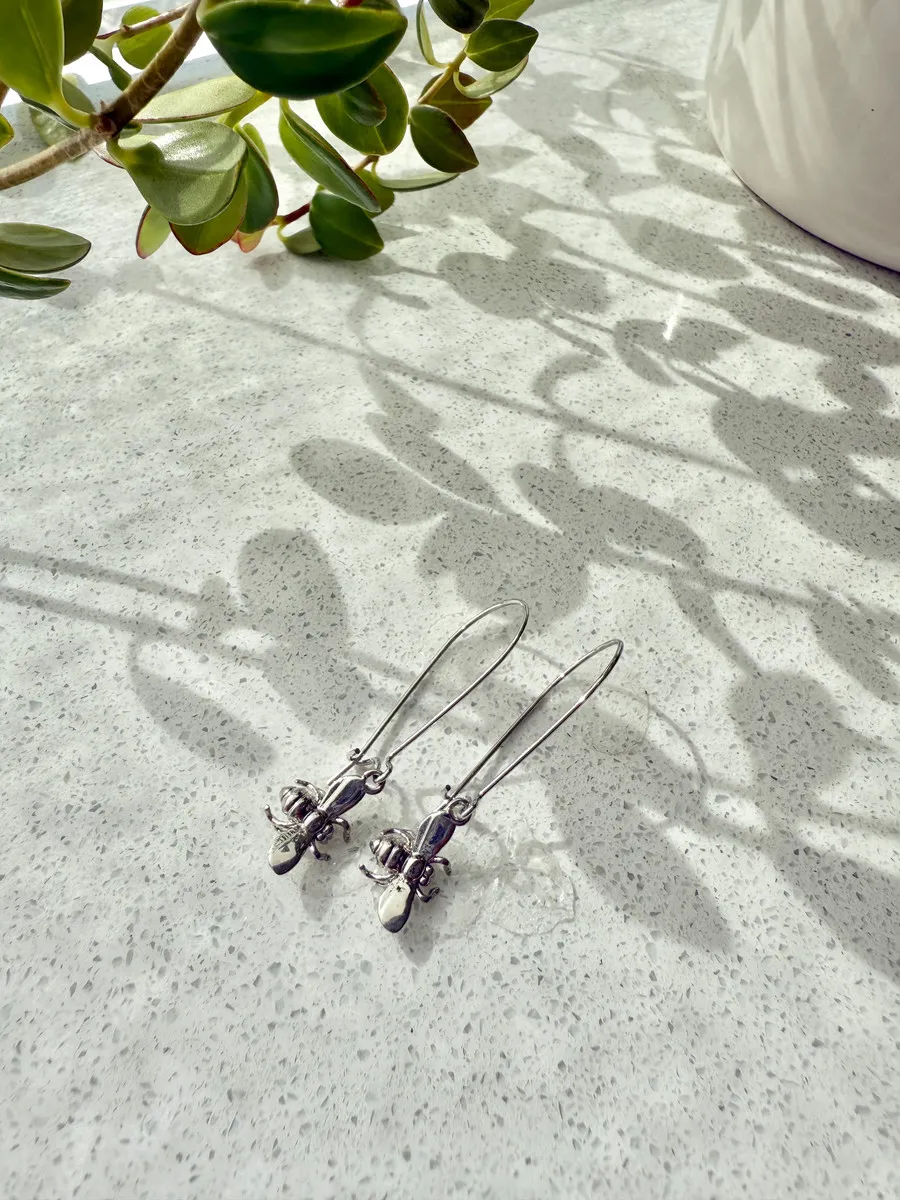 Queen Bee Earrings — handmade by Dirty Bird Jewellery